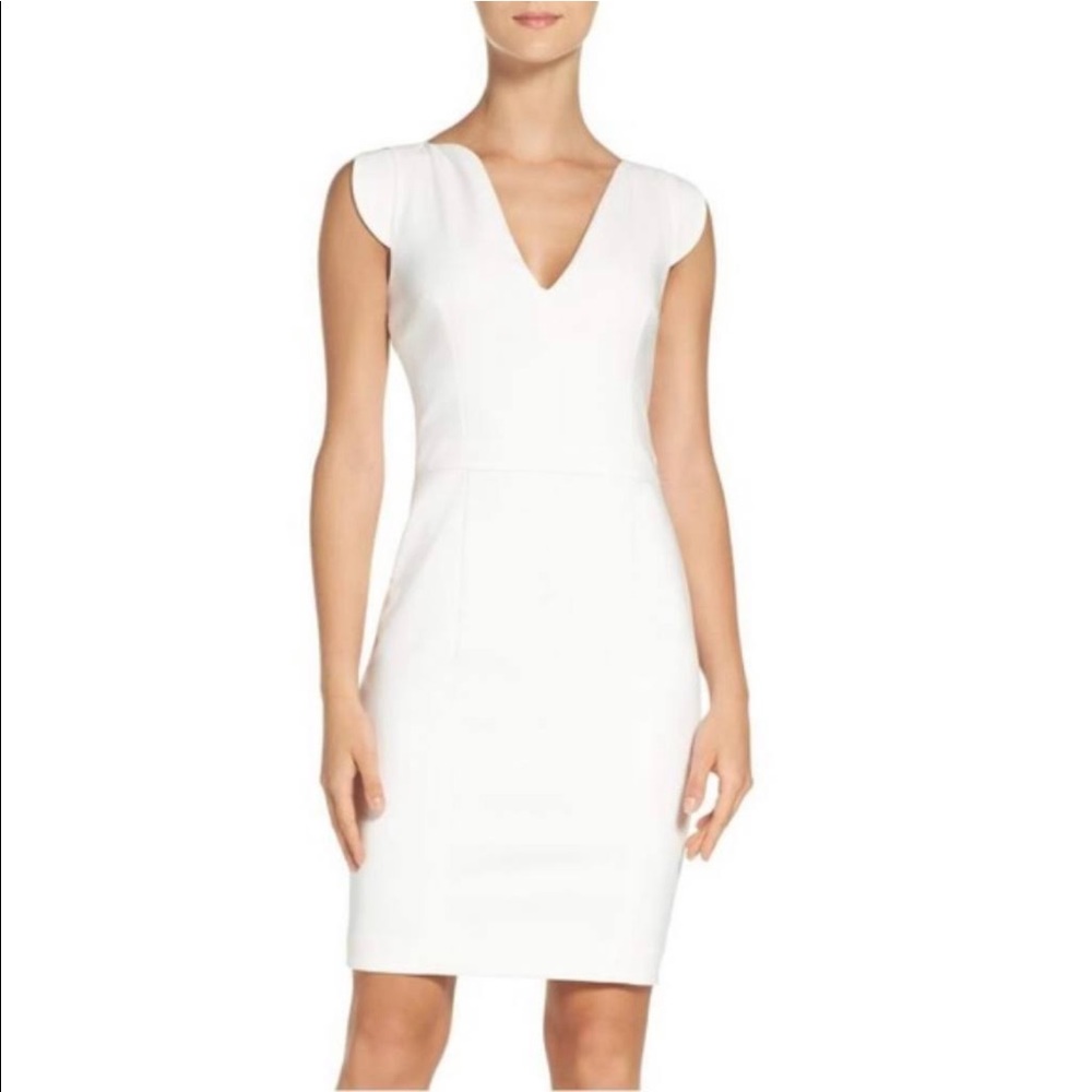 French Connection White Fitted Dress - Size 6